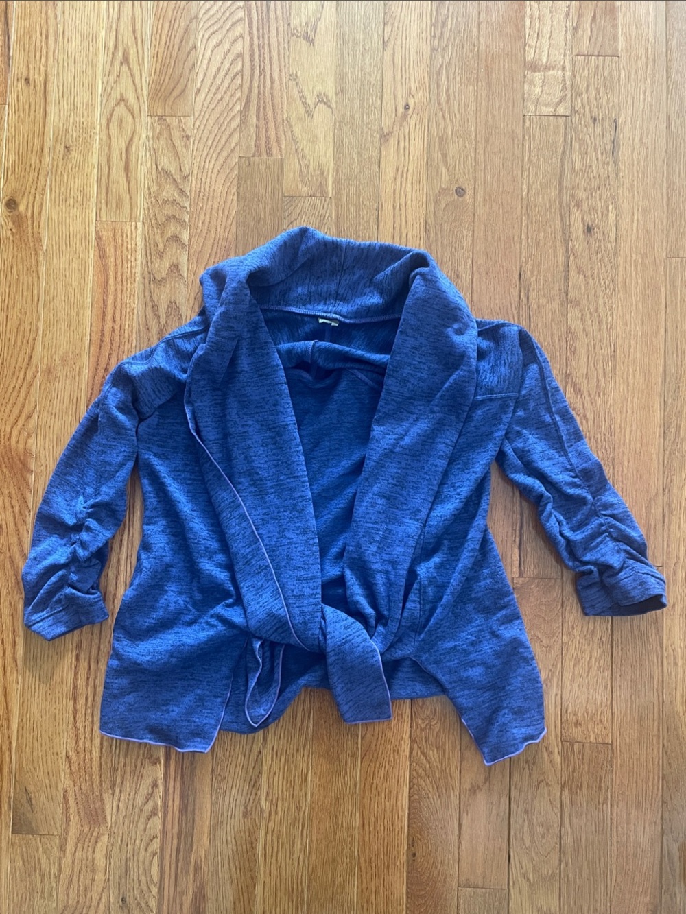 Athleta Blue Open-Front Shawl Collar Cardigan